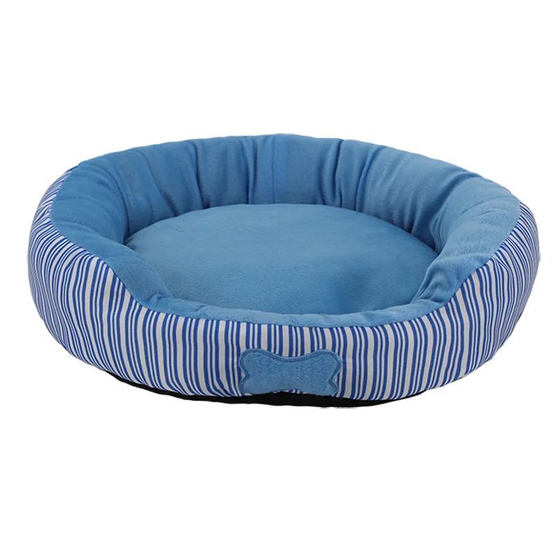 Hunde- und Katzenbett „Paris Striped“ – Warmer Samt