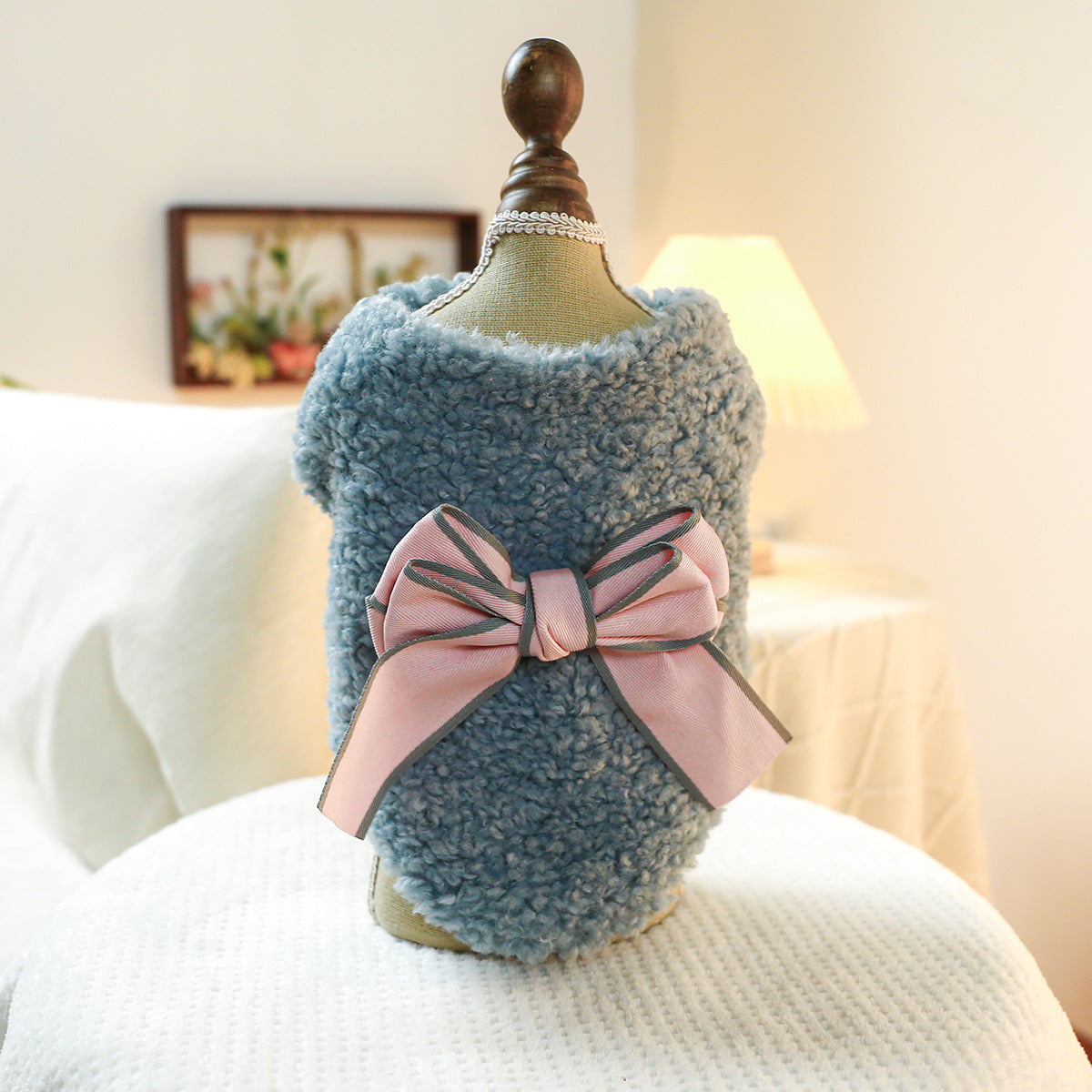 Cappotto per Cani con Fiocco - Pile Agnello Morbido