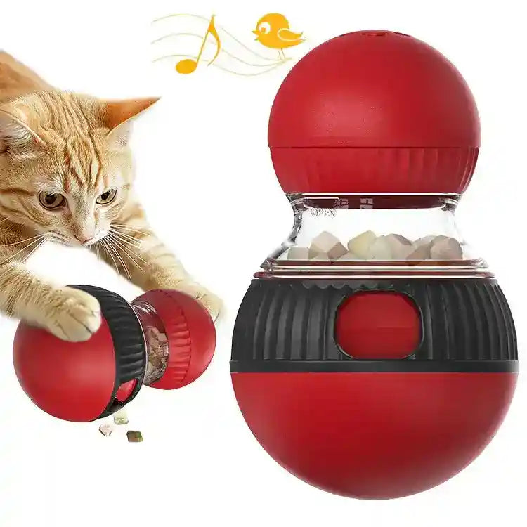 Juego dispensador de snacks para gatos - Pelota interactiva con sonido