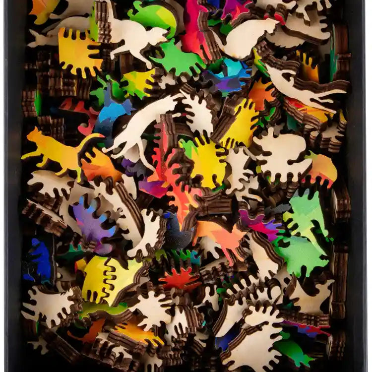 Puzzle Legno Gatto Arcobaleno 221 Pezzi - Difficoltà Alta by Dog Moda