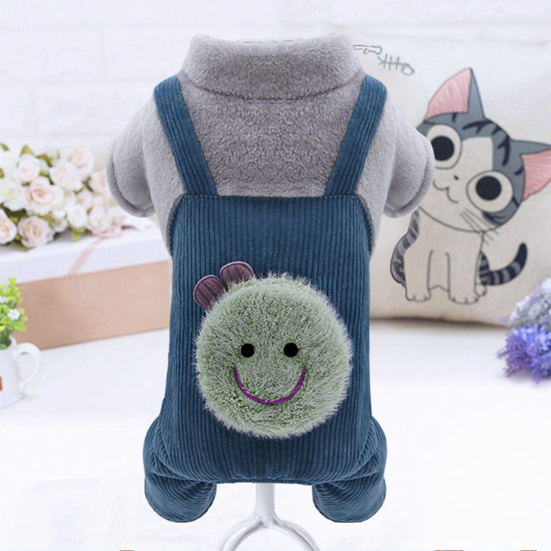 Chihuahua-Hundeoverall aus warmem Fleece, Modell „Smile“