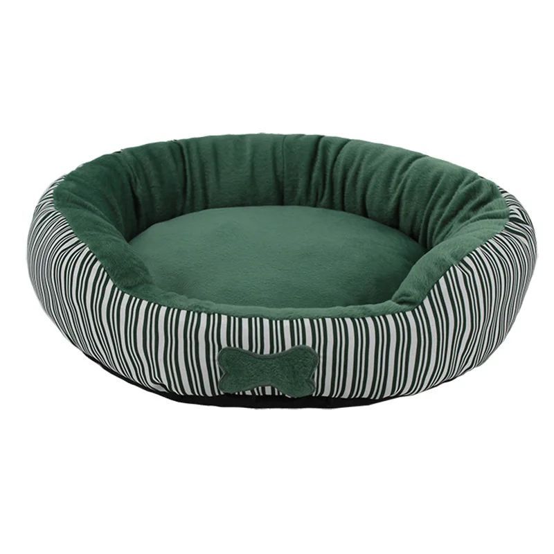 Hunde- und Katzenbett „Paris Striped“ – Warmer Samt