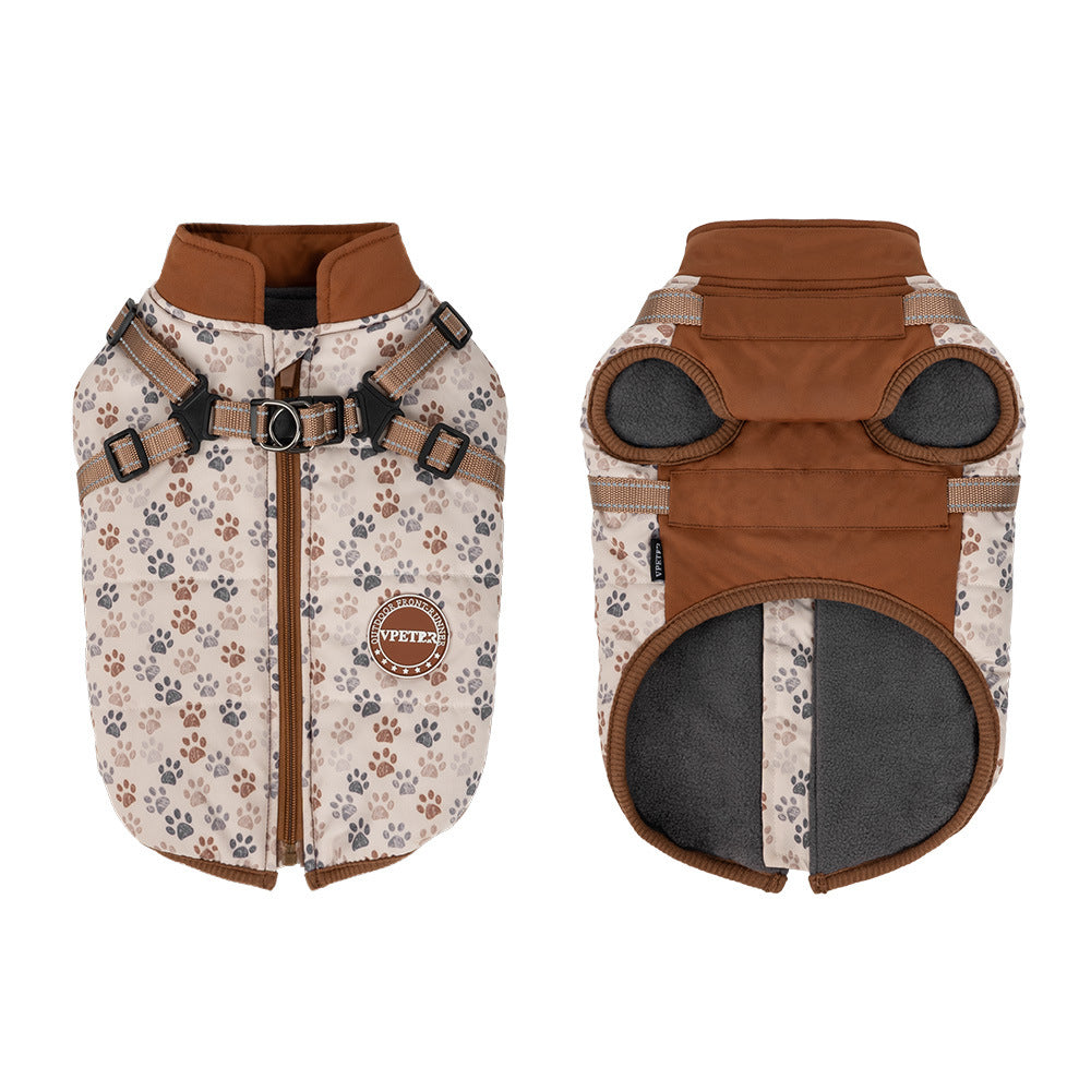 Vpetr Padded Fleece Dog Coat with Harness