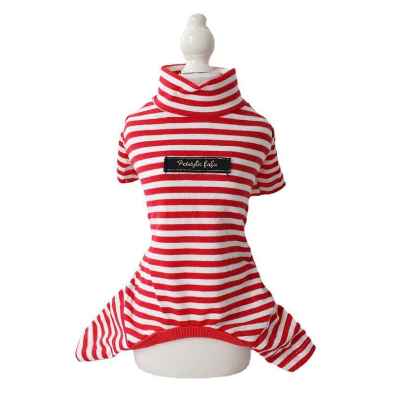 Gestreifter Hundepyjama „Four Paws“ – Weiche Baumwolle