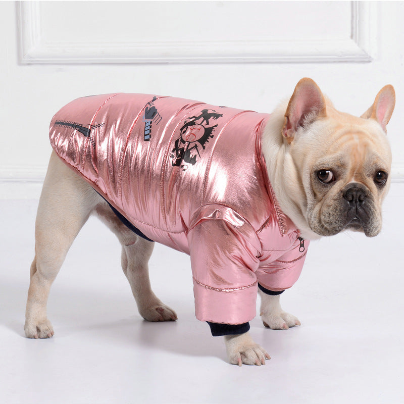 Abrigo Impermeable para Perros Bulldog con Cremallera - Acolchado