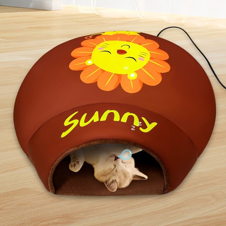 Cama redonda calefactable para perros y gatos "Sunny" con USB
