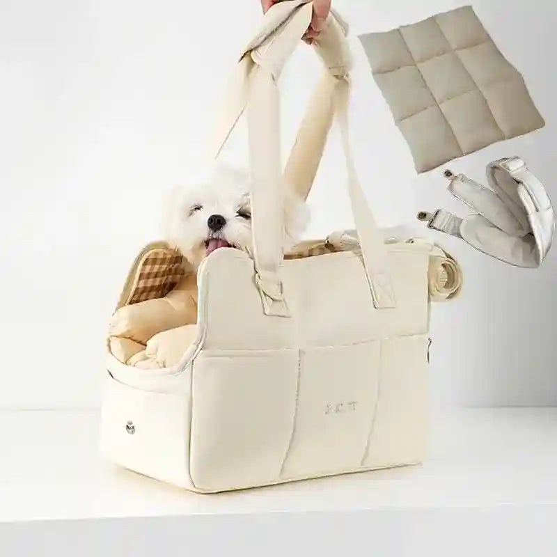 Trasportino Cani Gatti Fondo Rigido Similpelle Doppia Zip by Dog Moda
