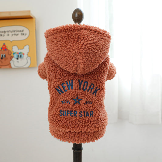 Cappottino Cane New York Super Star Peluche Pon Pon by Dog Moda