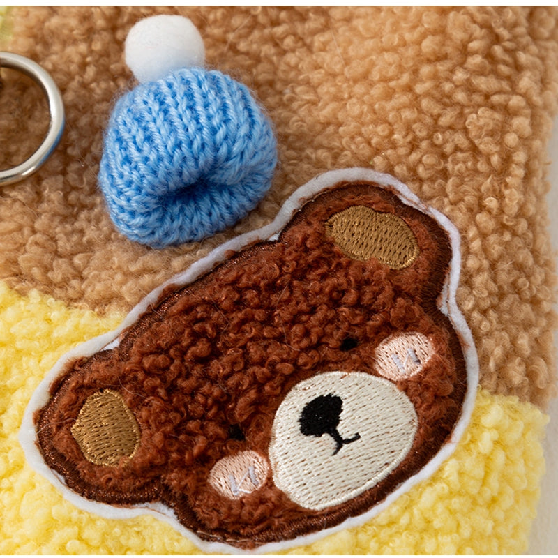 Cappotto Trapuntato Pile Cani con Orsetto Ricamato 3D