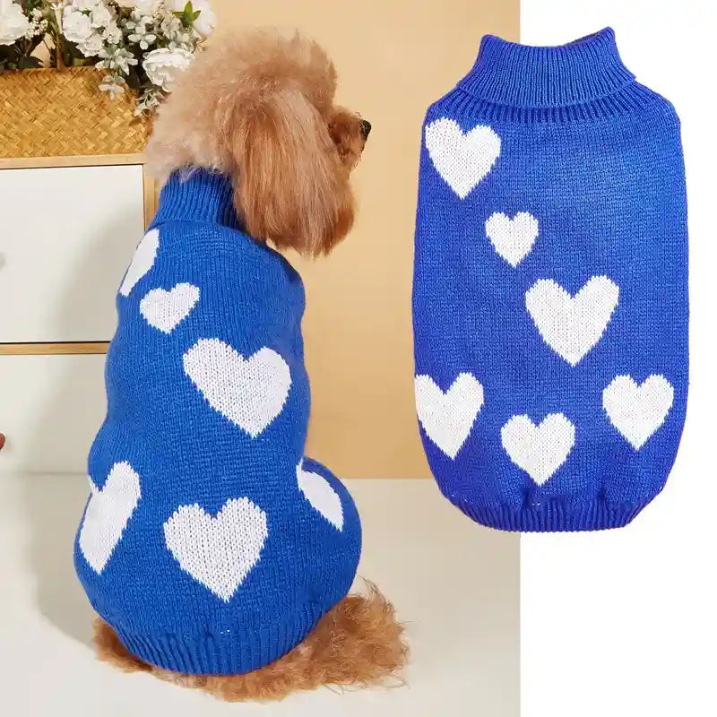 Maglione Cani Cuori San Valentino - Caldo Acrilico by Dog Moda