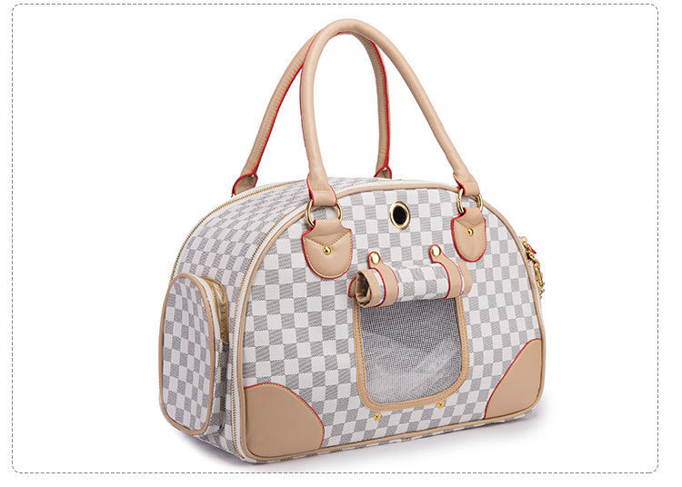 Borsa trasportino per cani in eco-pelle "Chanel"