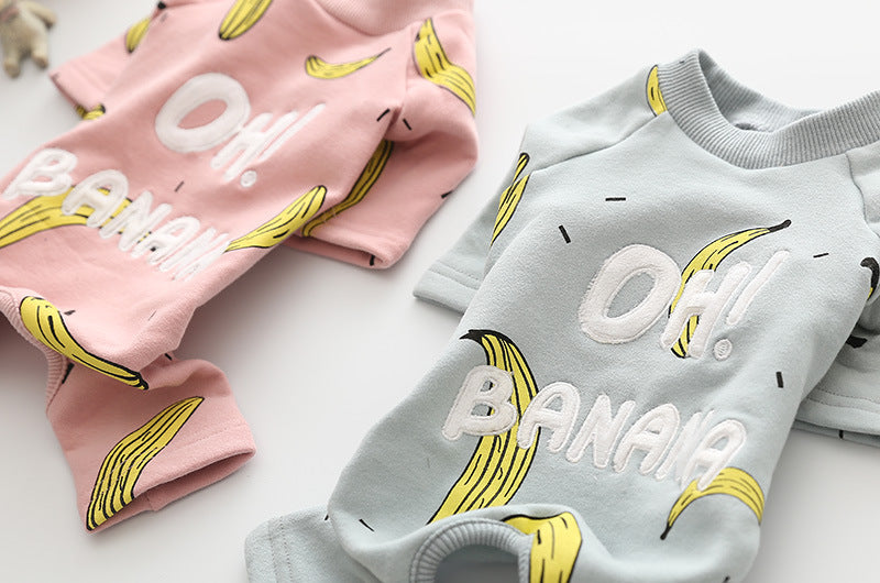 Cotton T-shirt onesie for four-legged dogs "Oh Banana!"