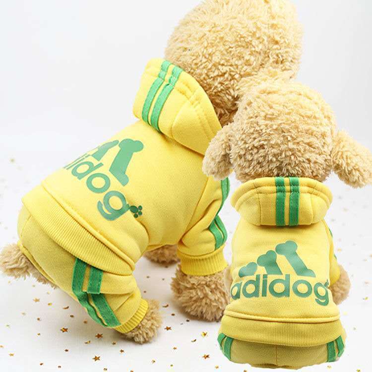 Dog jumpsuit with hood "Adidog"