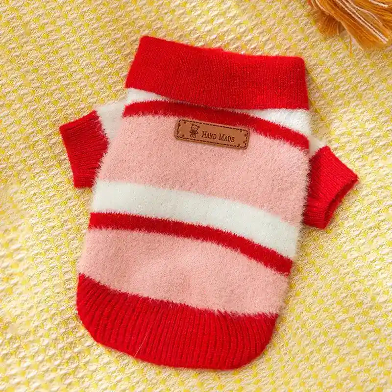 Cardigan Polo a Righe per Cani - Stile College Hand Made by Dog Moda