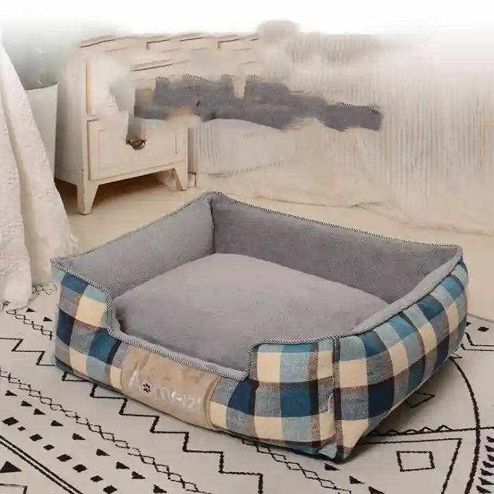 Caseta rectangular para perros - con respaldo elevado