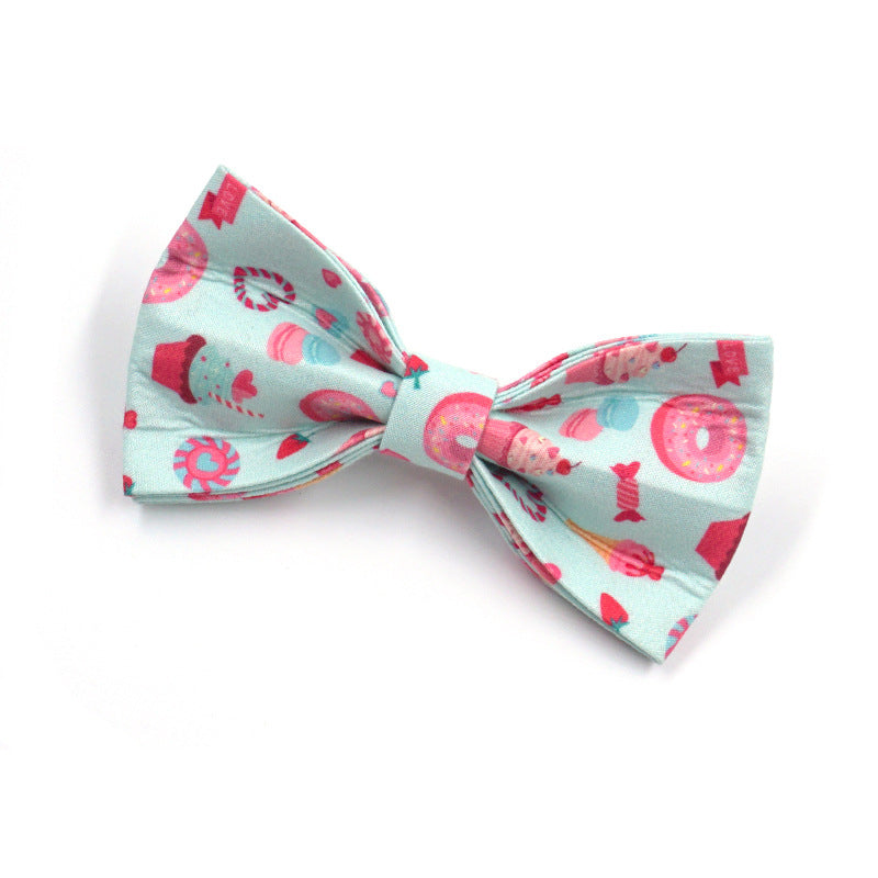 パピヨン犬用マカロン柄首輪とリードセット