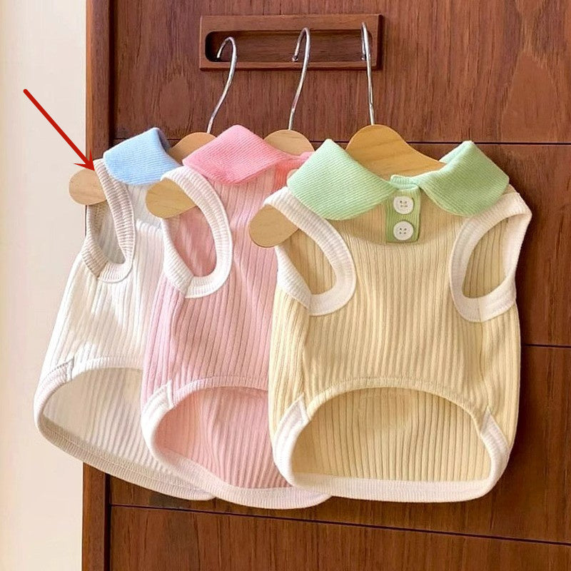 Maglia Polo per Cani Smanicata - Vestito Elegante con Bottoni