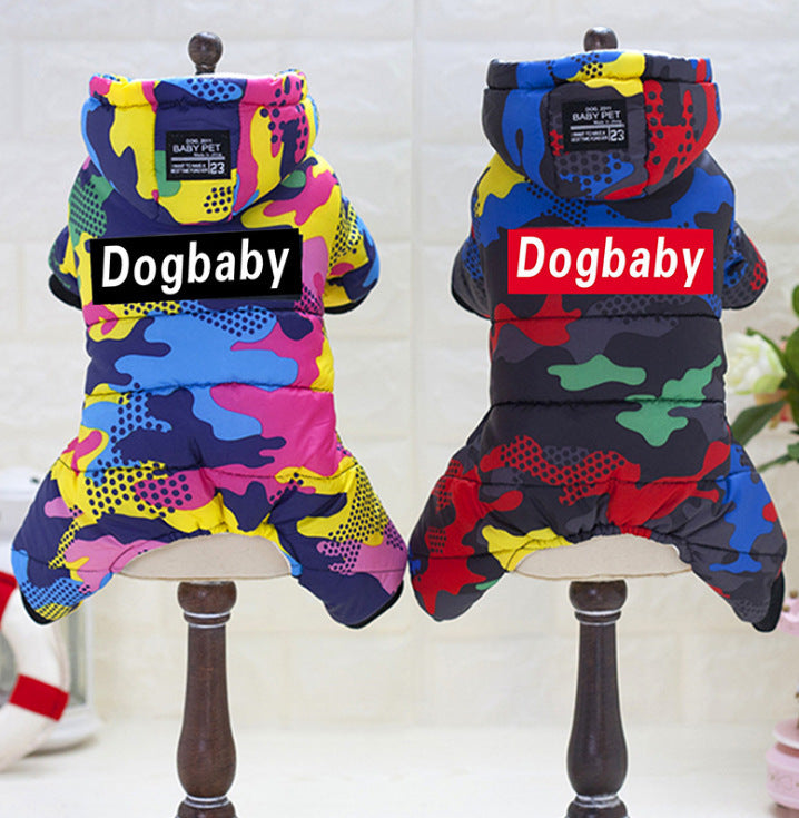 Dog Down Jacket Waterproof Four-Legged Camouflage - Snow DogBaby 