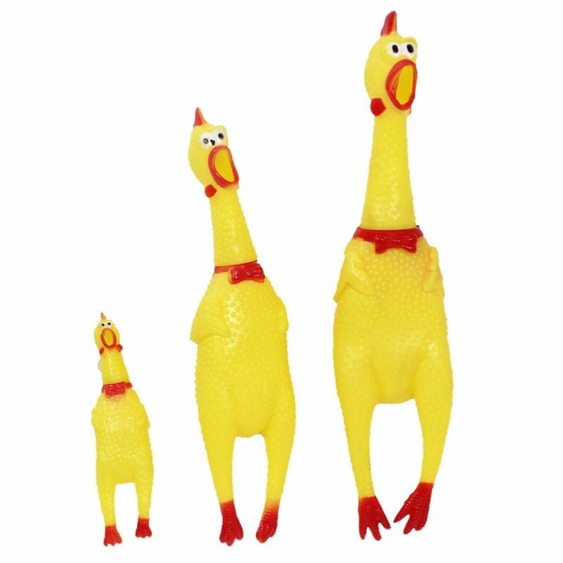 Dog Toy "Screaming Chicken" - Yellow Chicken Sound Anti-Stress