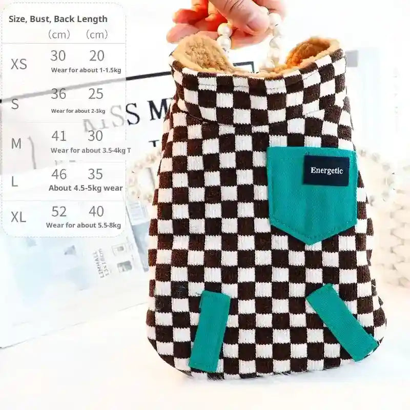 Abrigo Energetic Scacchi para Perros - Cuello Alto y Cremallera