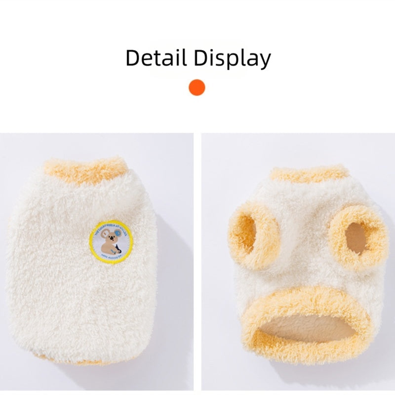 Koala Sweater for Dogs and Cats - White with Peach Details