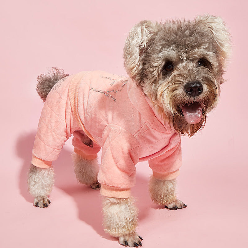 "Buffy" Velvet Dog Jumpsuit for Small Dogs