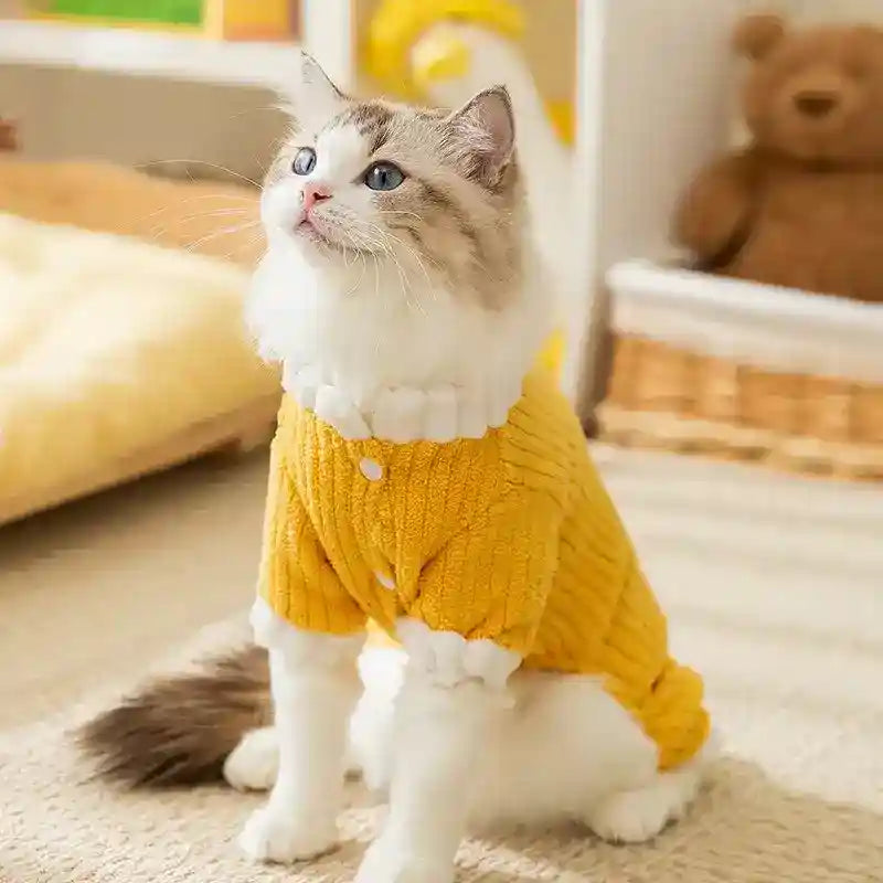 イージリーサティスファイド 犬猫用ジャンプスーツ - イエローリブ トレンディ