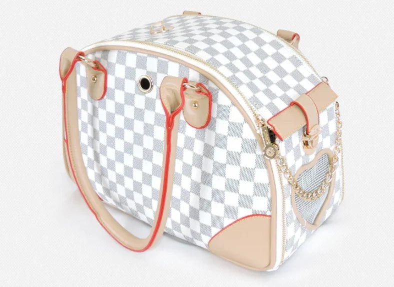 Lyxig bärväska i konstläder för små hundar och katter