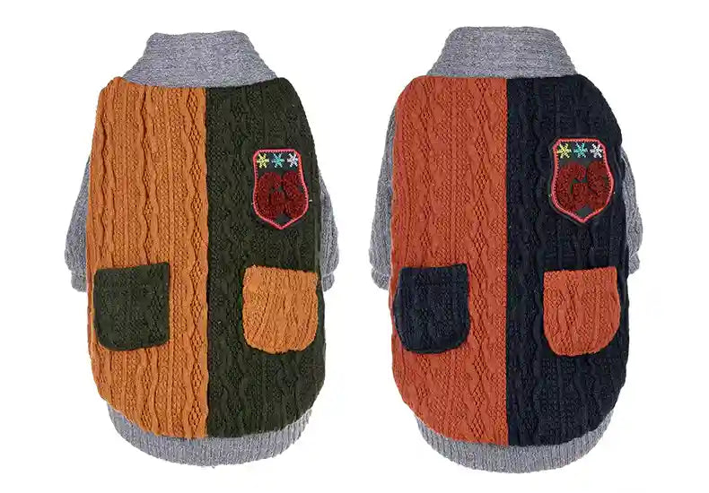 Maglione Cani Treccia Pile - Doppio Taschino Caldo by Dog Moda