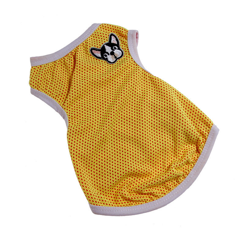 Breathable Dog Vest with "Bulldog" Embroidery