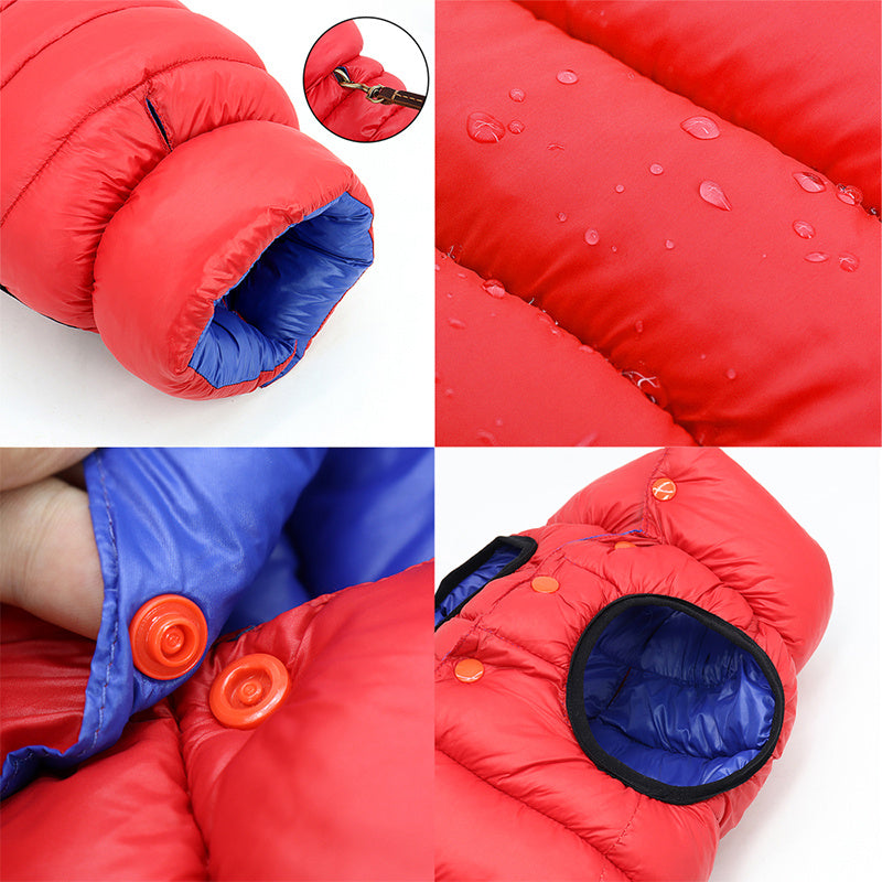 AeroDry Double-Sided Dog Down Jacket - Blue/Red or Light Blue/Green