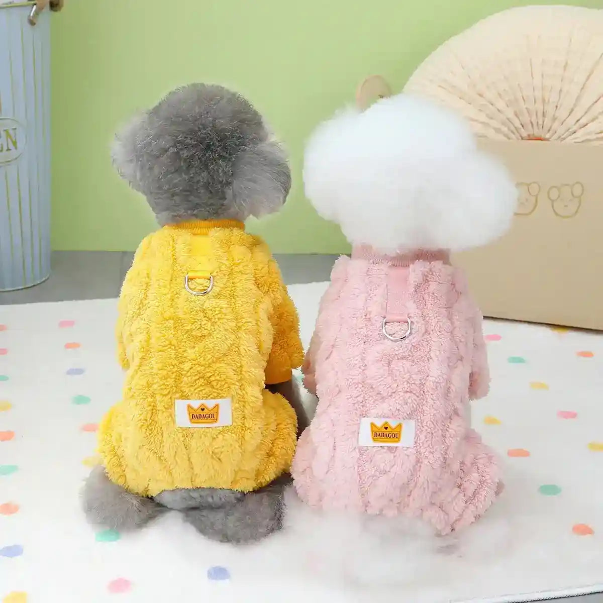 Tutina Pile Cani DAdagou - Pigiama 4 Zampe con Guinzaglio by Dog Moda
