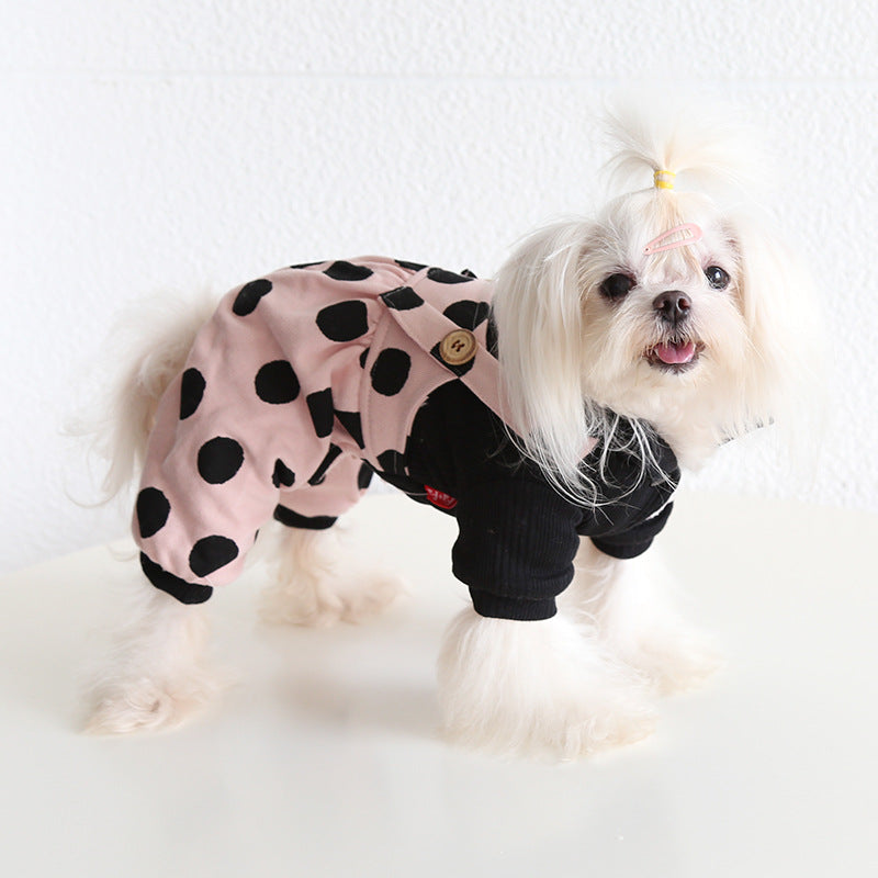 Abrigo para Perros de Pile Rosa con Lunares - Peto o Falda