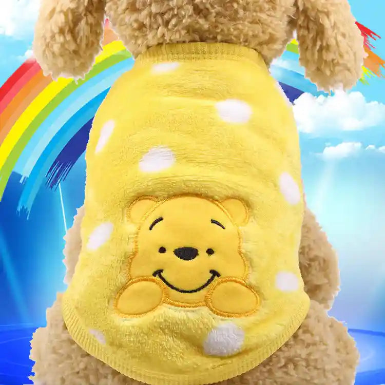 犬用ノースリーブフリースシャツ - 楽しいデザイン