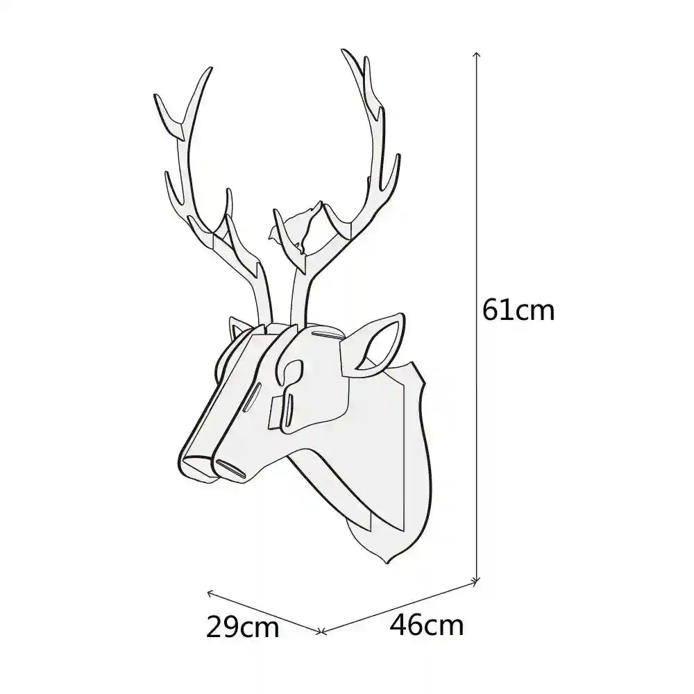 Decorazione Parete Alce Legno 3D - Testa Cervo 61cm by Dog Moda