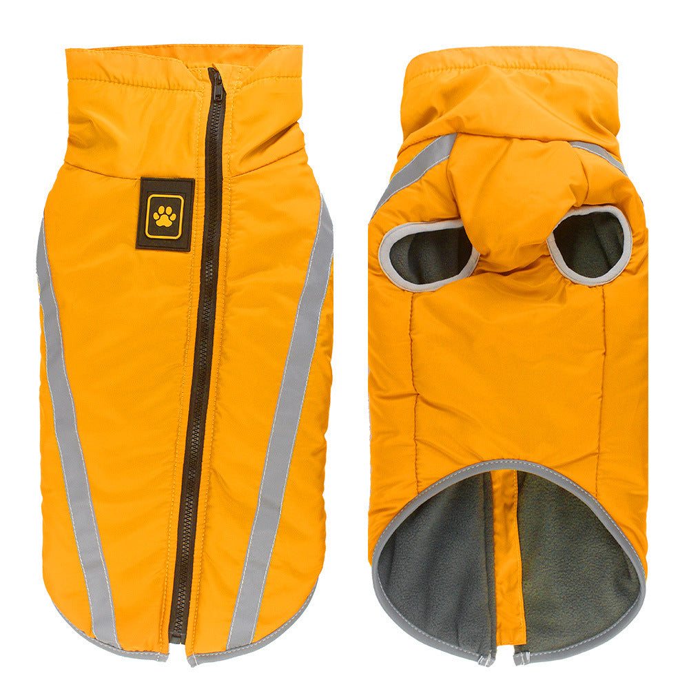Easy to wear reflective and padded fleece dog jacket