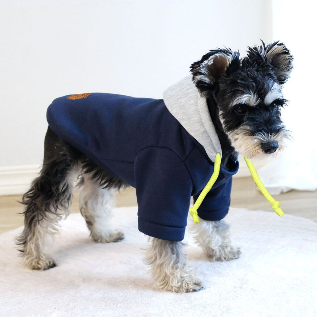 Felpa per Cani Bicolor con Cappuccio e Coulisse