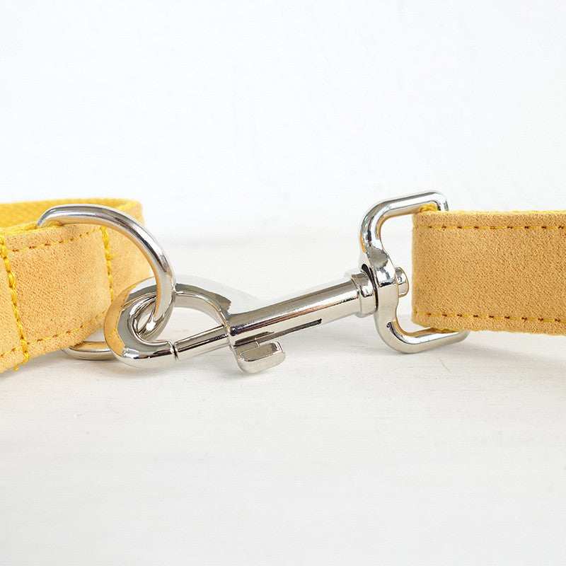 SunnyBow - Set Collare e Guinzaglio Giallo con Papillon in Nylon - Dog Moda