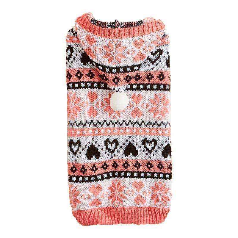Maglione per Cani con Cappuccio e Ponpon | Fantasia Cuoricini by Dog Moda