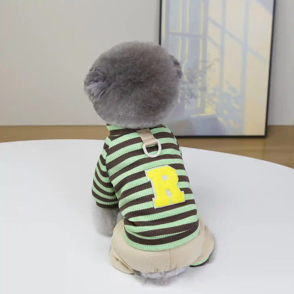 Tutina per Cani Robinson 4 Zampe - Pile a Righe Caldo