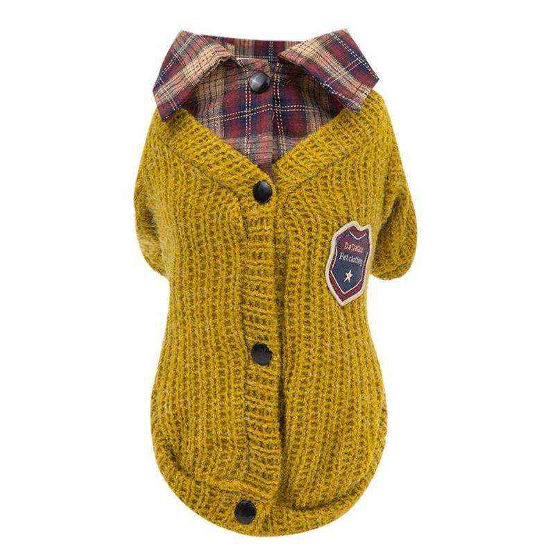 Suéter para Perros y Gatos con Cuello y Botones Elegante