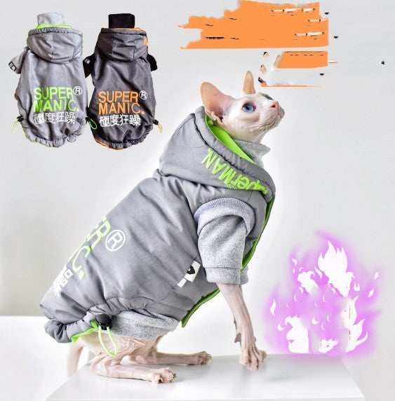 Sphynx Cat Coat "Super Manic" with Elasticated Mesh