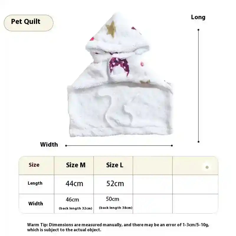 Pigiama Coperta per Cani e Gatti con Cappuccio Stelline by null