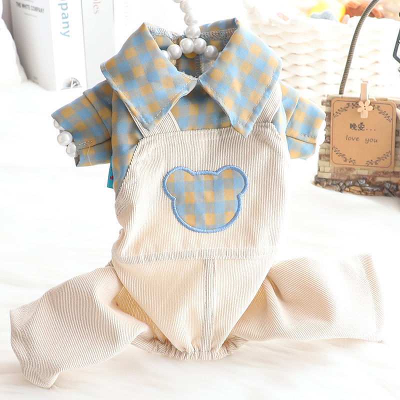 Tutina per Cani di Piccola Taglia con Ricamo "Romantica Salopette" - Dog Moda