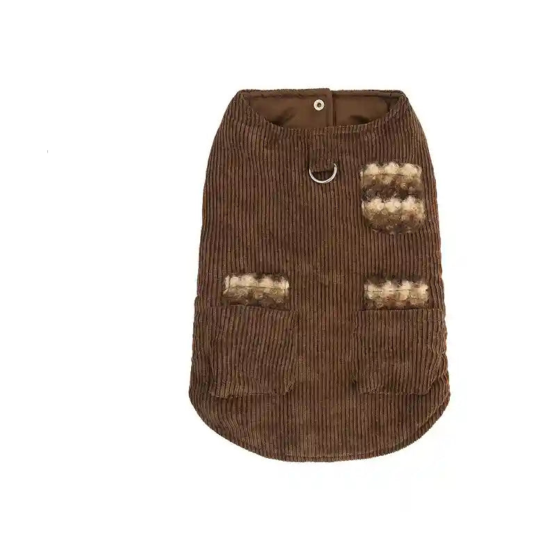 Suède jas voor honden - gevoerd met schapenvacht fleece