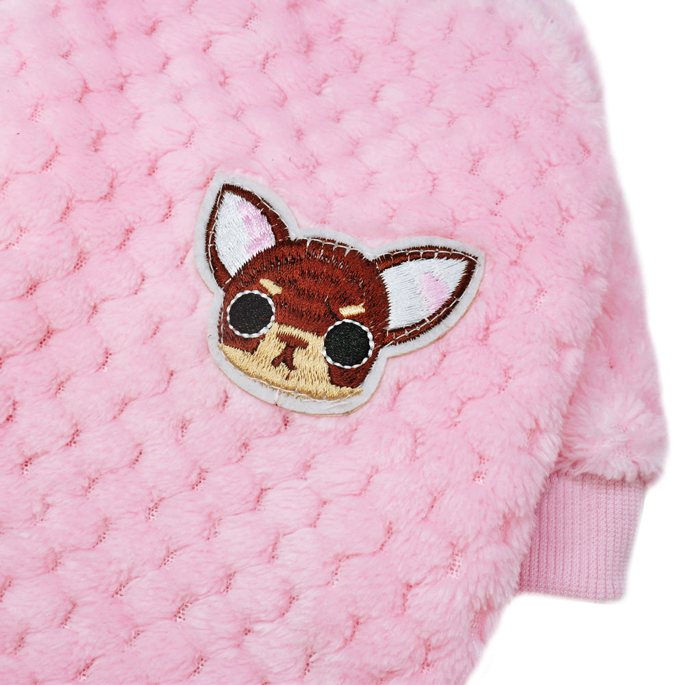 "Pie de Poule" Fleece Dog Sweater - Elegance and Warmth for Your Little Friends 