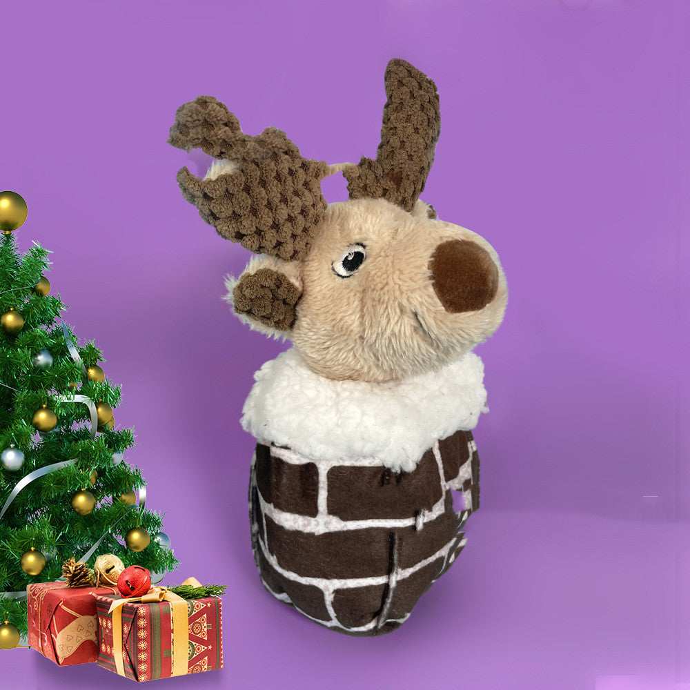 Christmas Plush Toy for Dogs – Fireplace with Festive Characters