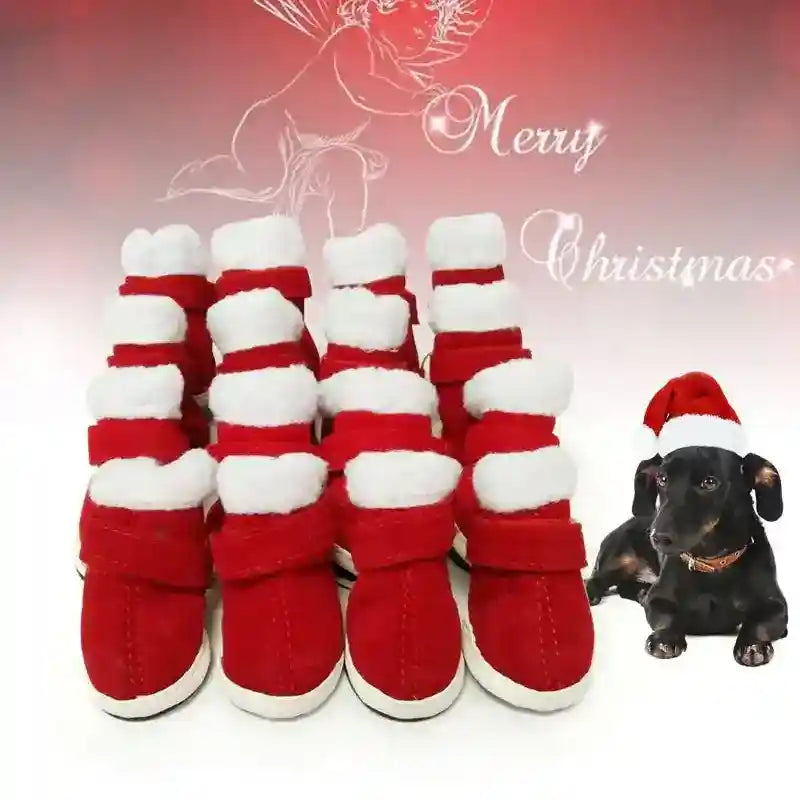 Scarpette Natalizie per Cani Rosse Antiscivolo by Dog Moda