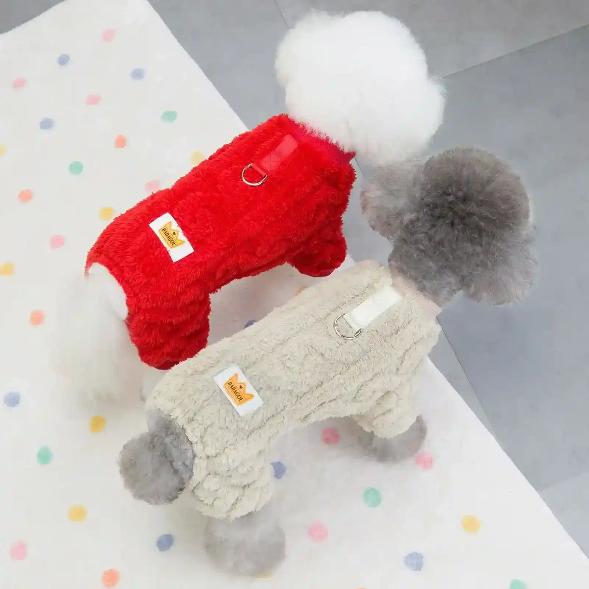 Tutina Pile Cani DAdagou - Pigiama 4 Zampe con Guinzaglio by Dog Moda