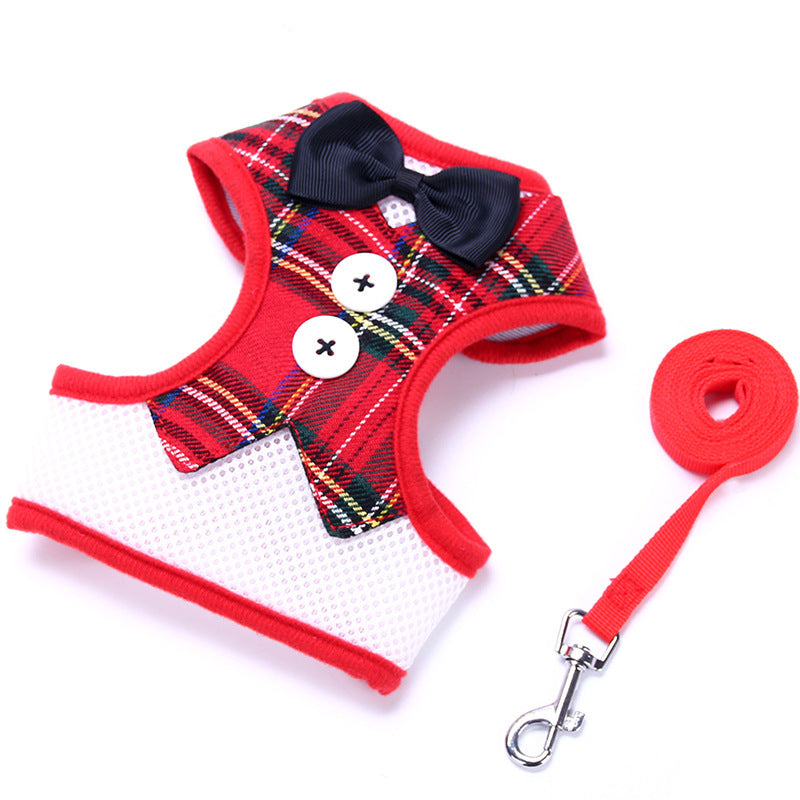 Breathable fabric dog harness and leash set "Grazia"